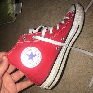 Red high top Converse